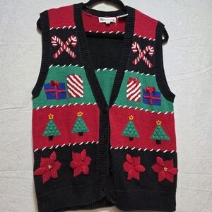 Silvercord Vintage Christmas sweater vest. 